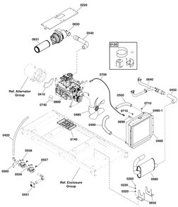 Engine Group - 5.7l Diagram and Parts List for 076168-00  Briggs and Stratton Generator